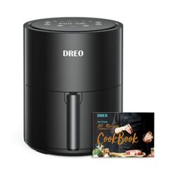 the-best-small-compact-air-fryers Dreo Air Fryer, 40℃ to 200℃, 50-Recipes Cookbook, 3.8 Liter Hot Oven Cooker, 9 Presets on LED Onetouch Screen, Preheat, Shake Reminder, Timer & Temperature Control, Nonstick Basket, 1500W
