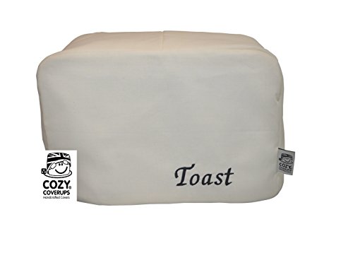 toaster-covers Cozycoverup® Toaster Cover White Embroidered 'Toa
