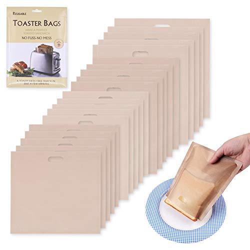 toaster-pockets 20 Pcs Reusable Toastie Bags, Non Stick Washable T