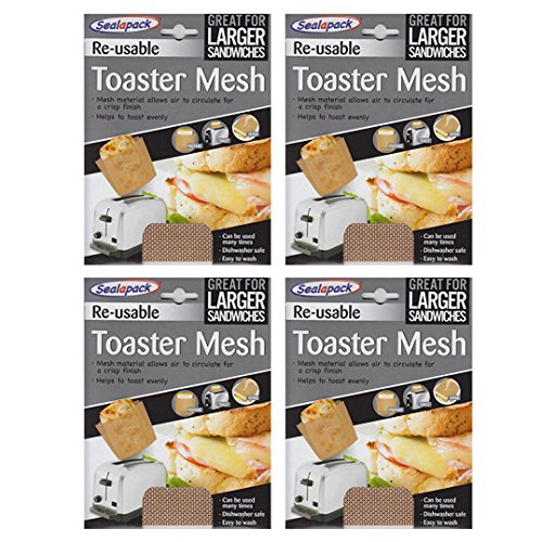 toaster-pockets 4 x Sealapack Re Usable Toaster Mesh Cooking Pocke