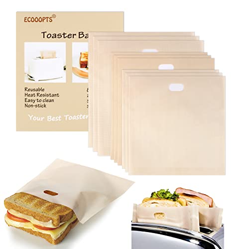 toaster-pockets ECOOPTS 8 Toaster Bags Non Stick Sandwich Toastie