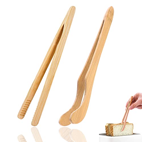 toaster-tongs 2 Pcs Bamboo Toaster Tongs, 18 cm/7 inch Wooden Co