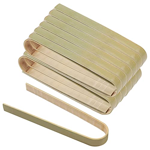 toaster-tongs 60 Pieces Bamboo Food Tongs for Cooking 4in Mini T