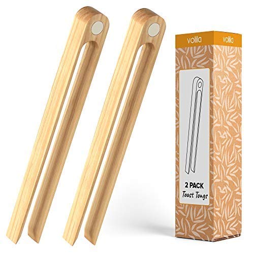 toaster-tongs Wooden Bamboo Cooking Tongs, Kitchen Toaster Tongs