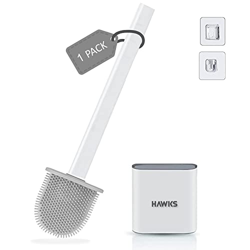 toilet-brushes HAWKS Silicone Toilet Brush with Holder,Anti-Drip