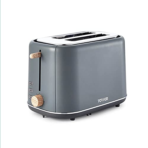 tower-toasters Tower Scandi T2002G 2 Slice Toaster with Adjustabl