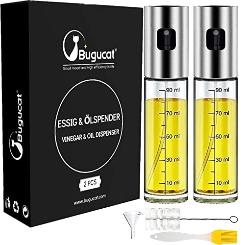 vinegar-spray-bottles Bugucat Oil Sprayer Dispenser 100ml 2 PCS, Vinegar