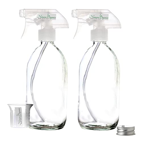 vinegar-spray-bottles Nomara Organics Clear Glass Spray Bottles with Fin