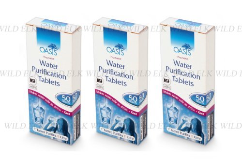 water-purifier-tablets 3 Packs X OASIS WATER PURIFICATION TABLETS (150 to