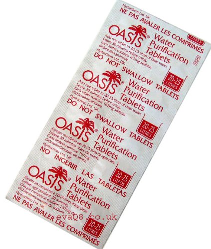 water-purifier-tablets Oasis 167mg Emergency Water Purification Tablets 1