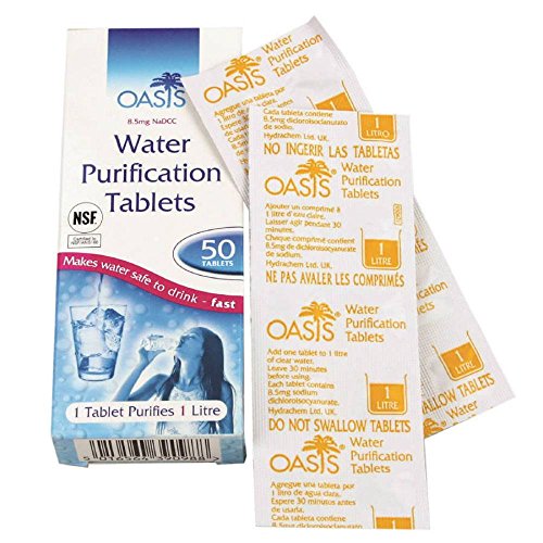 water-purifier-tablets Oasis Pack of 50 Water Purification Tablets
