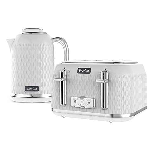 white-kettle-and-toaster-sets Breville Curve Kettle & Toaster Set with 4 Slice T
