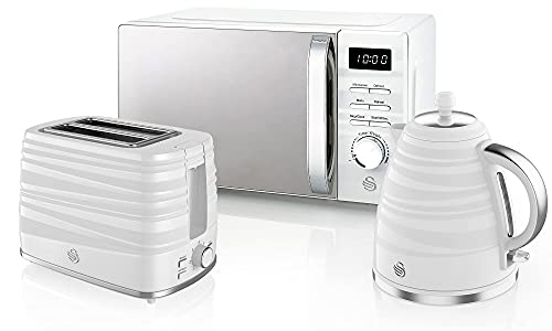 white-kettle-and-toaster-sets Swan Symphony Kettle, Microwave, and 2-Slice Toast