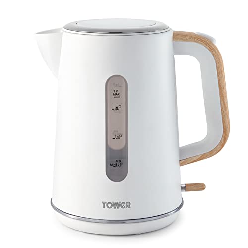 white-kettles Tower Scandi T10037 Hard Plastic Kettle with Rapid