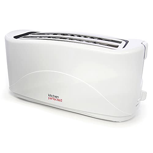 white-toasters KitchenPerfected 4 Slice Long Slot Toaster - White