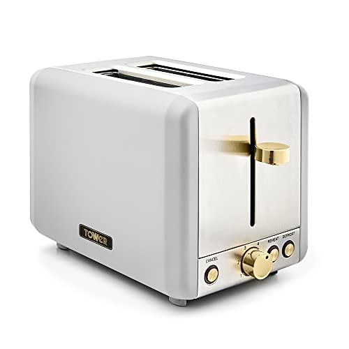 white-toasters Tower T20036WHT Cavaletto 2-Slice Toaster with Def