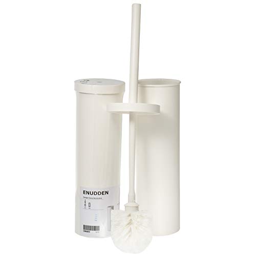 white-toilet-brushes Ikea ENUDDEN White Toilet Brush in Metal Holder wi