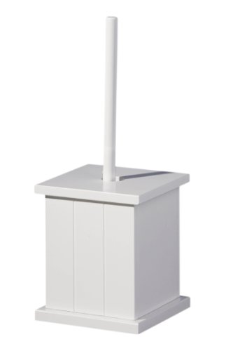 white-toilet-brushes Premier Housewares 1600958 Wooden Toilet Brush Hol
