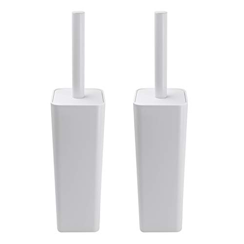 white-toilet-brushes Topsky 2-Pack Closed Toilet Brush Compact Toilet B