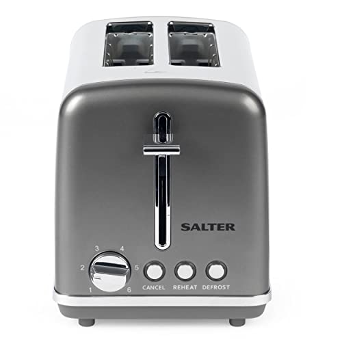 wide-slot-toasters Salter EK4326GUNMETAL 2-Slice Cosmos Toaster, Defr