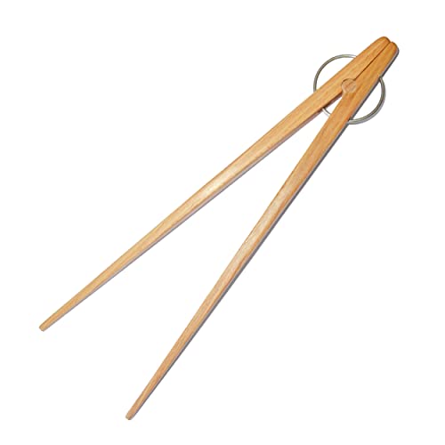 wooden-toaster-tongs Rexzono® Long Wooden Tongs for Toaster, 25cm, Toa