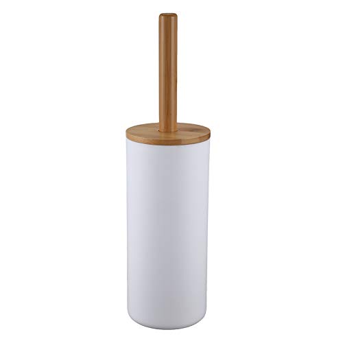 wooden-toilet-brushes Geroosaty Bamboo Floor-Standing Toilet Brush Set w