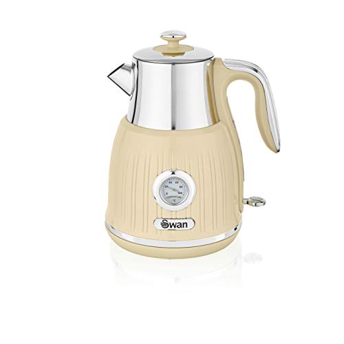 yellow-kettles Swan SK31040CN Retro Kettle with Temperature Dial,