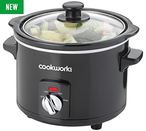 1-5l-slow-cookers Cookworks 1.5L Compact Slow 120 Watts Cooker - Bla