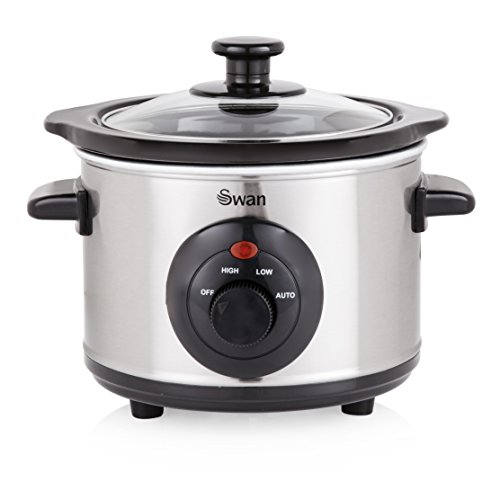 1-5l-slow-cookers Swan SF17010N 1.5 Litre Round Stainless Steel Slow
