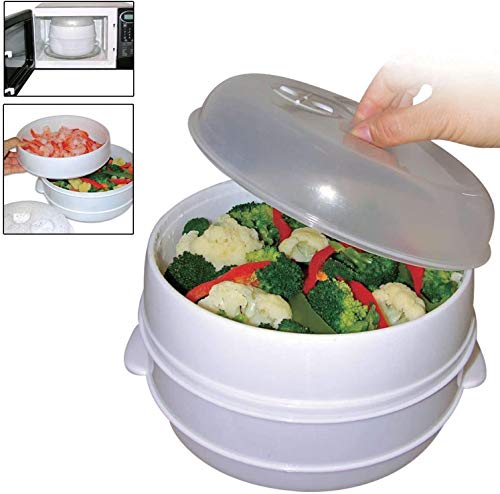 2-tier-steamers Mantraraj 2 Tier Microwave Vegetable Steamer Cooke