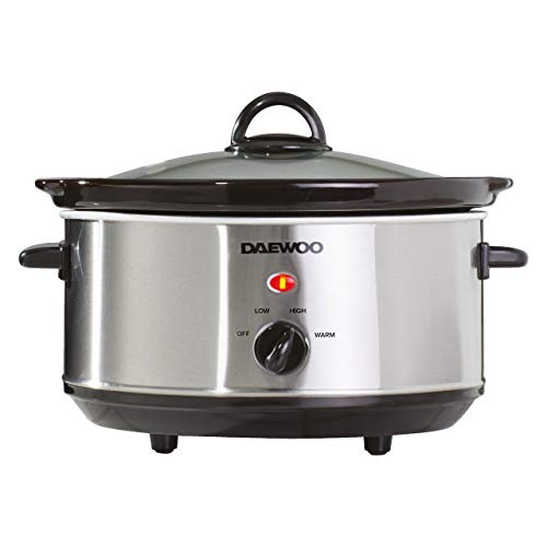 3-5l-slow-cookers Daewoo SDA1364 Stainless Steel Slow Cooker | 3.5L
