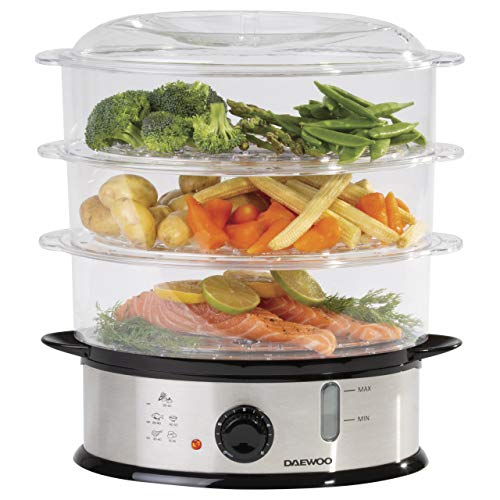 3-tier-steamers Daewoo 3 Tier Family Size Food Steamer, Use for Va