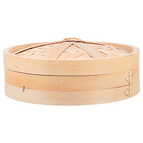 bamboo-steamers Cabilock 30cm Natural Bamboo Steamer Basket with L