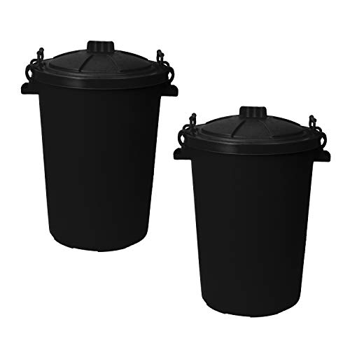 black-bins 50L 50 Litre Heavy Duty Plastic Clip Lock Lid Bin