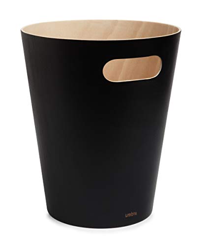 black-bins Umbra Woodrow 2 Gallon Modern Wooden Trash Can, Wa