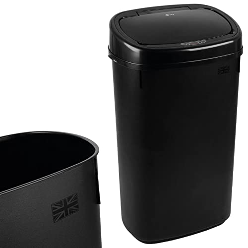 black-kitchen-bins Dihl - UK Made - 50L Black Sensor Bin with Black S
