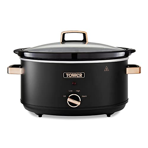 black-slow-cookers Tower T16043BLK Cavaletto 6.5 Litre Slow Cooker wi