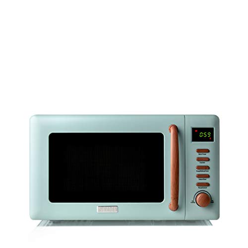 blue-microwaves Haden Dorchester Sage Green Microwave With Wood Ef