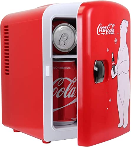 coca-cola-fridges Coca-Cola 4L 6 Can Portable Mini Fridge, Cooler/Wa