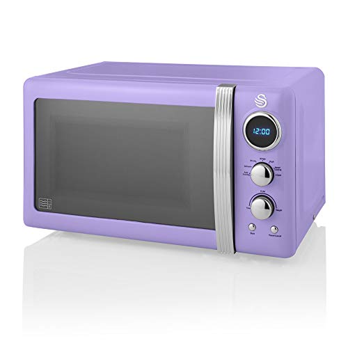 corner-microwaves Swan Retro Digital Microwave Purple, 20L, 800W, 6