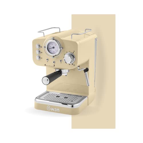 cream-coffee-machines Swan Retro Pump Espresso Coffee Machine, Cream, 15