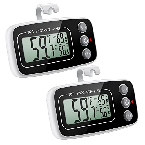 digital-fridge-thermometers ORIA Refrigerator Thermometer, (NEW VERSION) 2 Pac