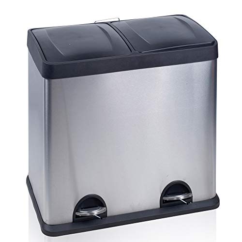 double-bins URBNLIVING 48-60L Stainless Steel Satin Finish Rec