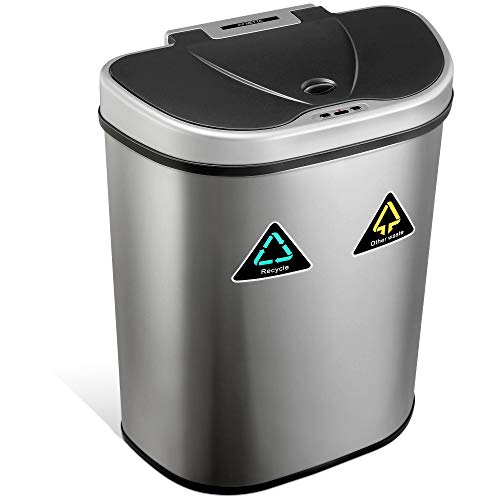 double-kitchen-bins NETTA 70L Kitchen Recycling Sensor Bin – Large T