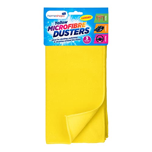 duster-cloths Homeshopa Yellow Microfibre Duster Cloth Pack of 3
