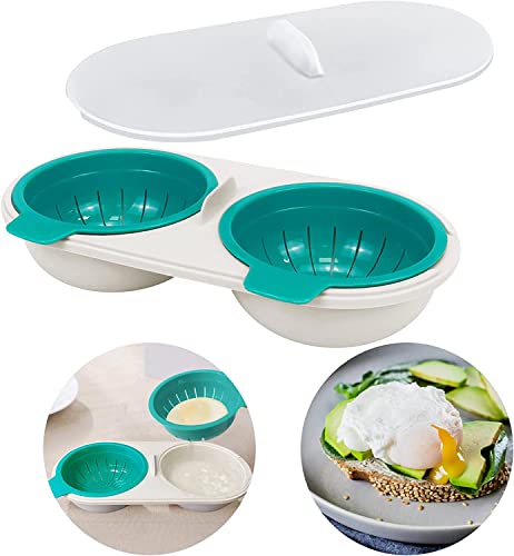 egg-steamers Microwave Egg Poacher Double Cup Egg Bowl Cooker S