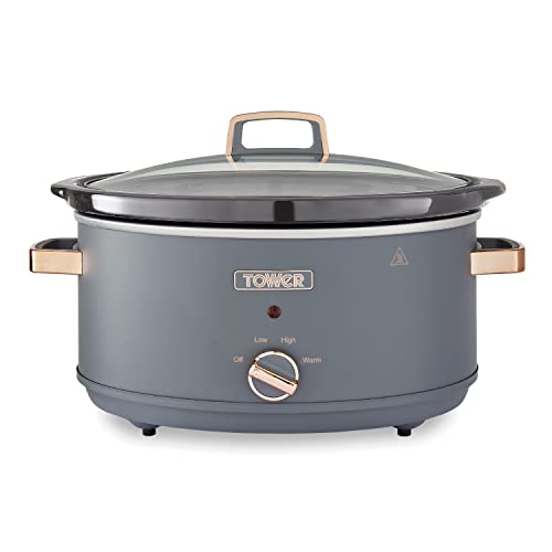 extra-large-slow-cookers Tower T16043GRY Cavaletto 6.5 Litre Slow Cooker wi