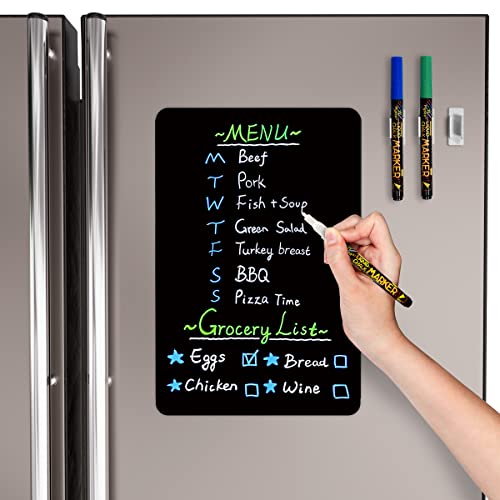 fridge-accessories CUHIOY Magnetic Dry Erase Black Board Sheet for Fr