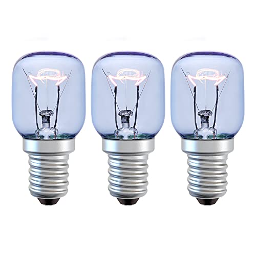 fridge-bulbs 3Pack E14 25W Incandescent Bulbs,T25 2300K Blue Gl