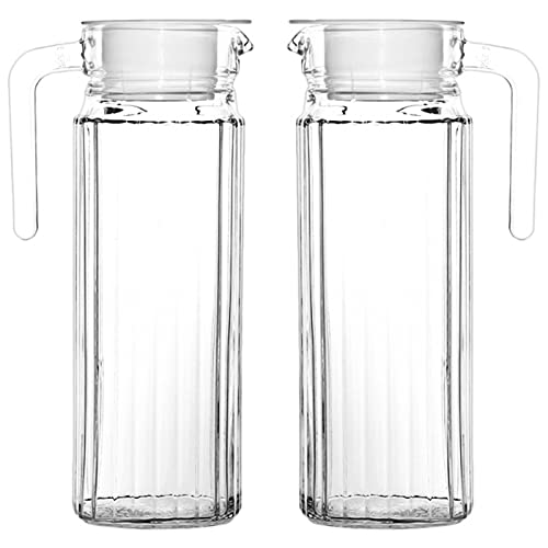 fridge-jugs Get Goods 2 x 1.1L Glass Pitcher Fridge Door Jug w
